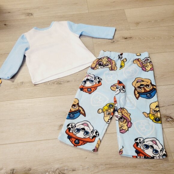 Paw Patrol Toddler Boys Sz 2T Long Sleeve Shirt Pants 2 pc Fleece Pajama Set - Picture 5 of 5